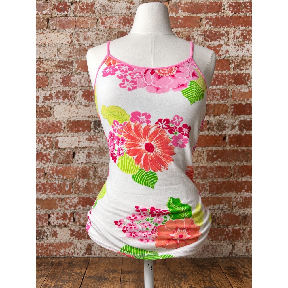 Y2K Aeropostale Floral Cami Tank Top Tropical S 2000s Preppy Indie Sleaze Beachy